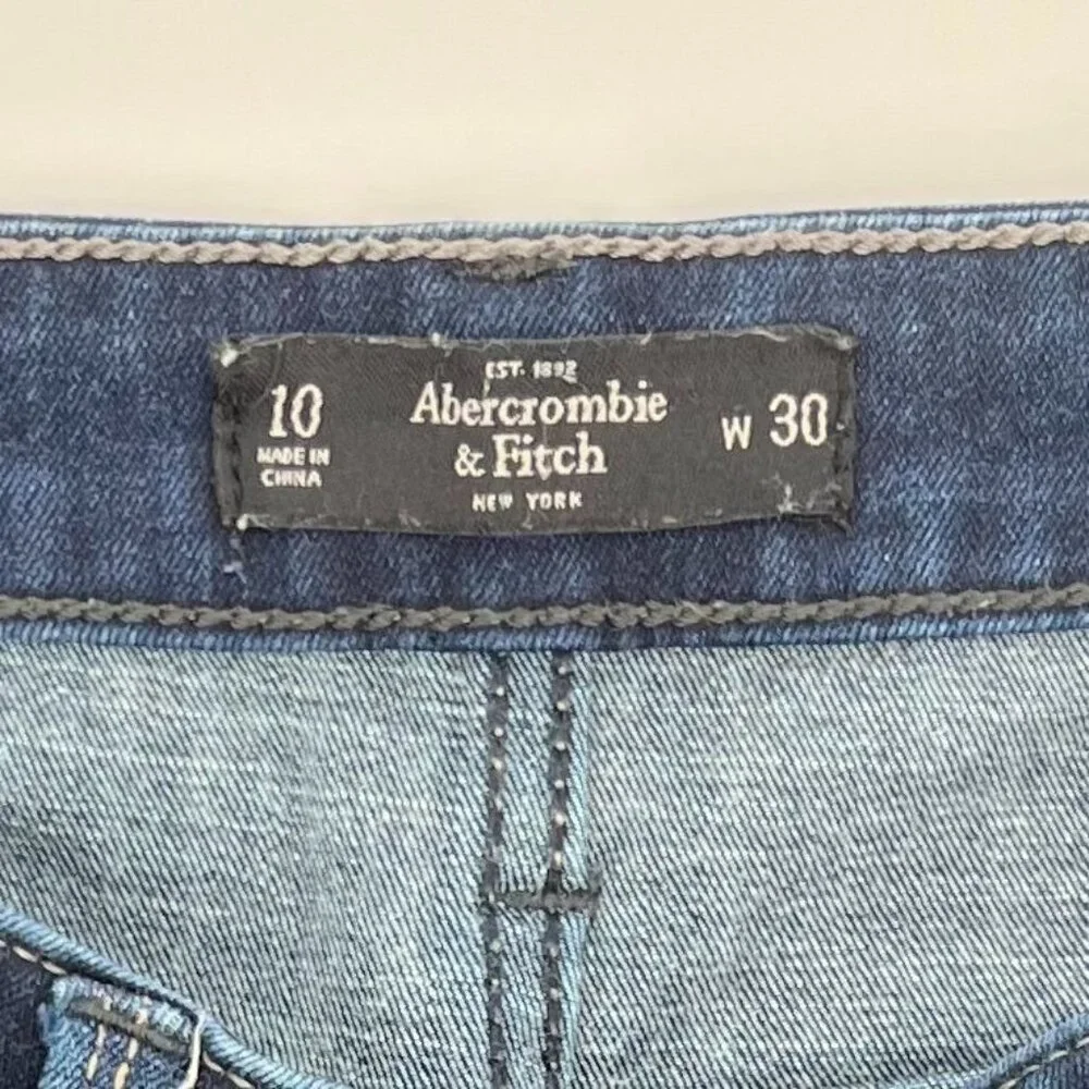 Abercrombie & Fitch Womens High Rise Skinny Jeans Size 10 Blue Dark Wash Denim